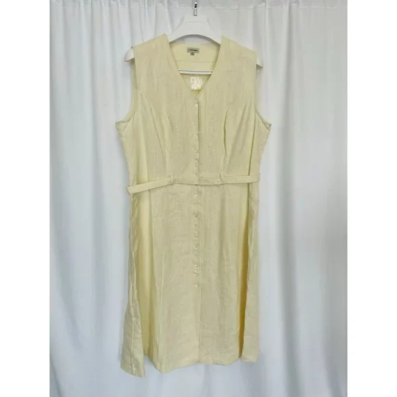 J. Peterman | Dresses | J Peterman Ivory Linen Shirt Dress Belt Womens Sz 8  Nwot | Poshmark